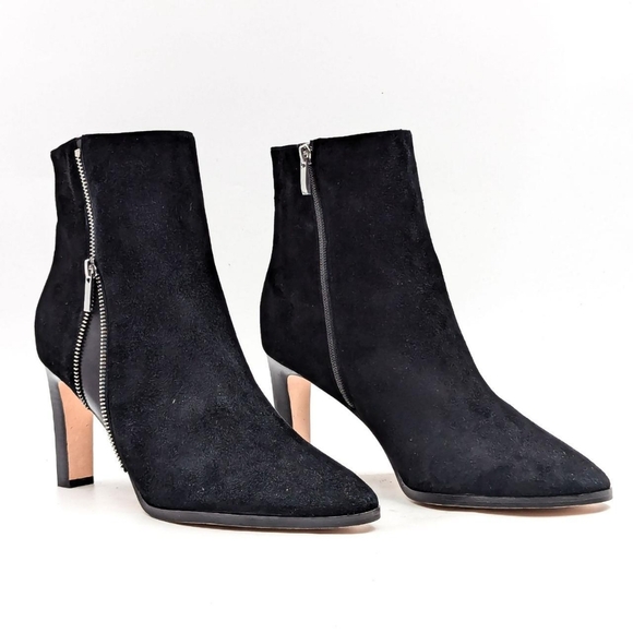 Paige Black Suede Ankle Boots - Picture 1 of 6